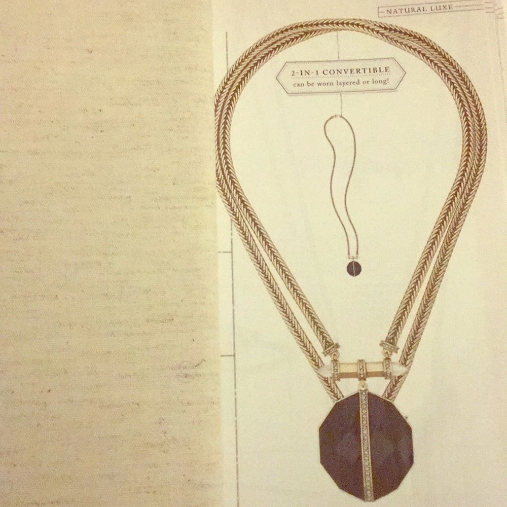 Resin and antique gold necklace